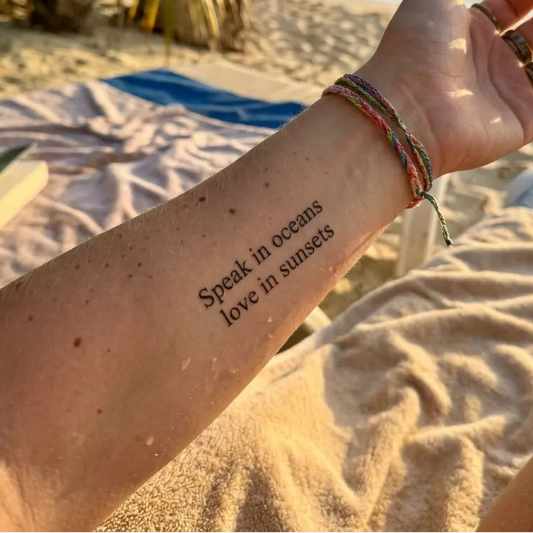 Speak in oceans love in sunsets